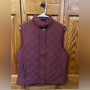 Dover Saddlery Quilted Riding Vest- Maroon - LARGE
